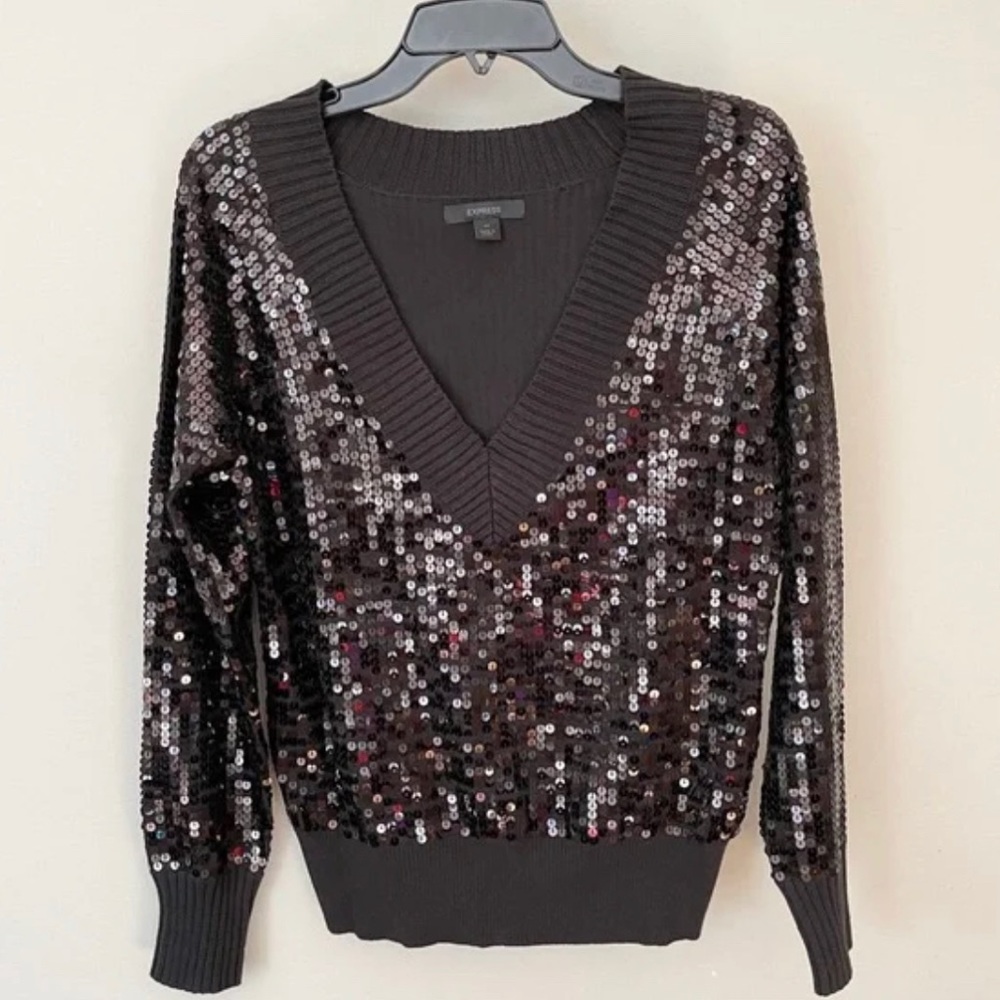 Express Black sequin top